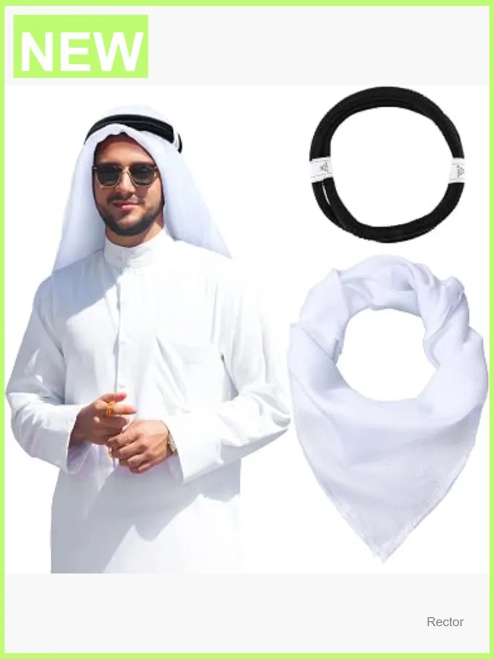 Tactical Desert Shemagh Head Wrap Scarf with Aqel Rope Adult